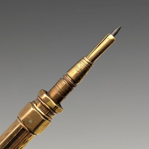 約 1900 年古董鍍金伸縮鉛筆和沾水筆